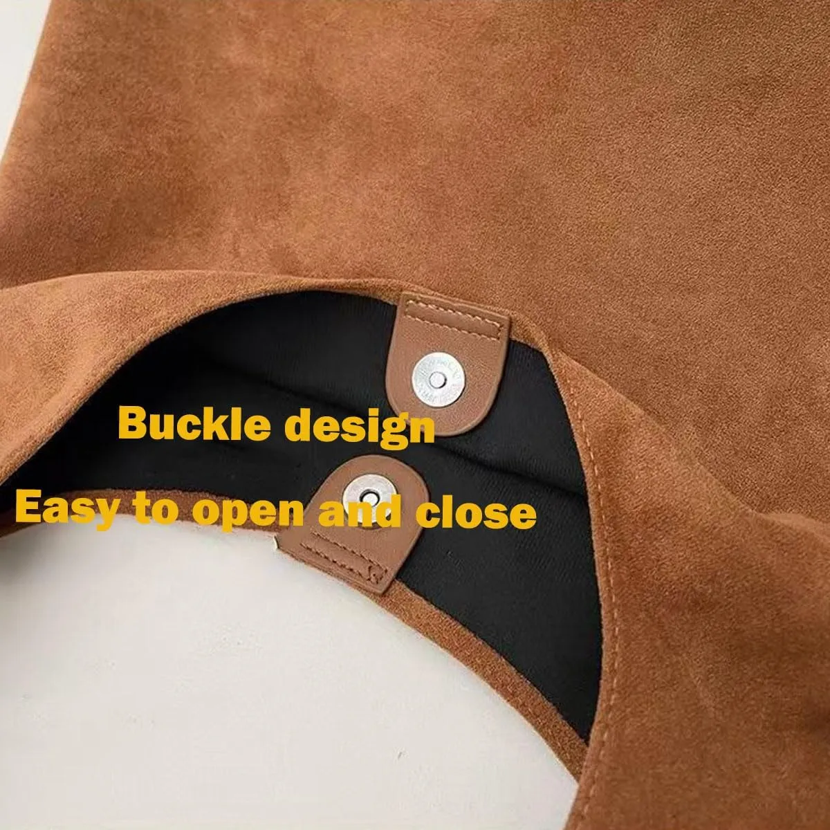 Brown Suede Bag Suede Shoulder Bag Suede Handbags Suede Hobo Bags for Women-Leather Suede Slouchy Tote Bag