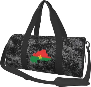 Burkina Faso Terrain Map Convertible Garment Bag with Shoulder Strap, Carry on Garment Duffel Bag for Men Women - Rolling Foldable for Travel Luggage Bags (Black)