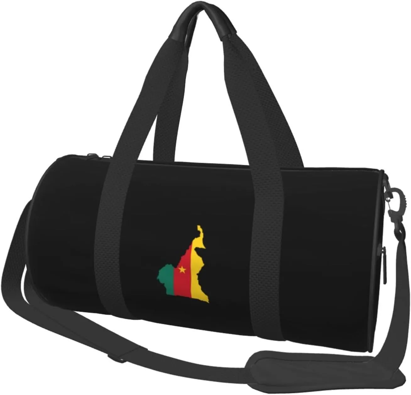 Cameroon Flag Map Convertible Garment Bag with Shoulder Strap, Carry on Garment Duffel Bag for Men Women - Rolling Foldable for Travel Luggage Bags (Black)