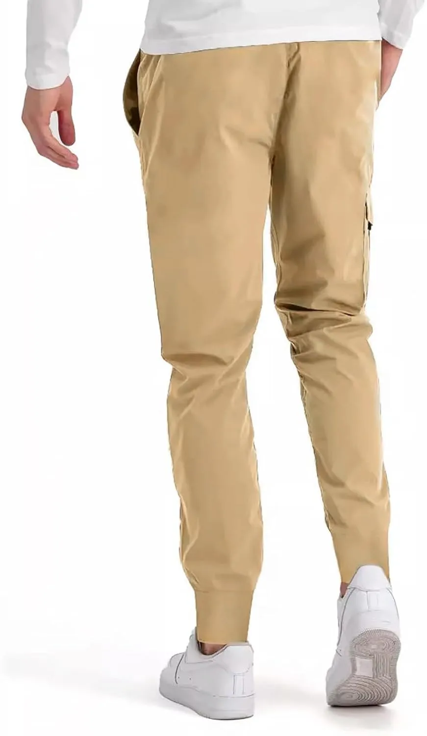 Cargo Pants for Men Outdoor Tactical Jogging Pants Slim Fit Sweatpants Elastic Waist Tapered Pants with Multi Pockets