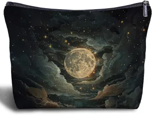 Celestial Moon Witchy Makeup Bag - Dark Academia Zippered for Women