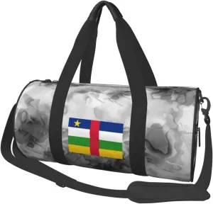Central African Republic Flag Convertible Garment Bag with Shoulder Strap, Carry on Garment Duffel Bag for Men Women - Rolling Foldable for Travel Luggage Bags (Black)