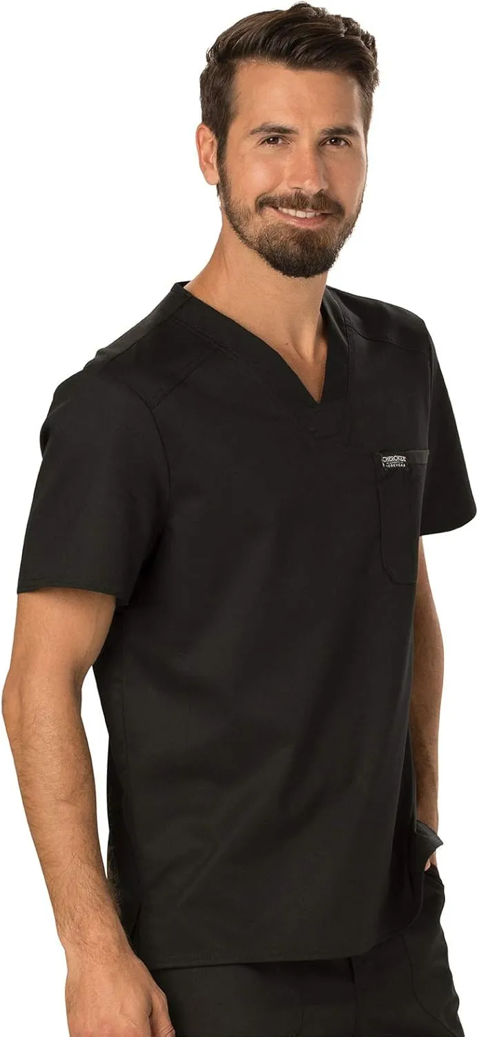 Cherokee Men Scrubs Top Workwear Revolution Tuckable V-Neck WW690