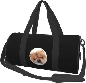 Chow Dog Convertible Garment Bag with Shoulder Strap, Carry on Garment Duffel Bag for Men Women - Rolling Foldable for Travel Luggage Bags (Black)
