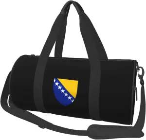 Coat of arms of Bosnia and Herzegovina Convertible Garment Bag with Shoulder Strap, Carry on Garment Duffel Bag for Men Women - Rolling Foldable for Travel Luggage Bags (Black)