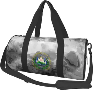 Coat of Arms of El Salvador Convertible Garment Bag with Shoulder Strap, Carry on Garment Duffel Bag for Men Women - Rolling Foldable for Travel Luggage Bags (Black)