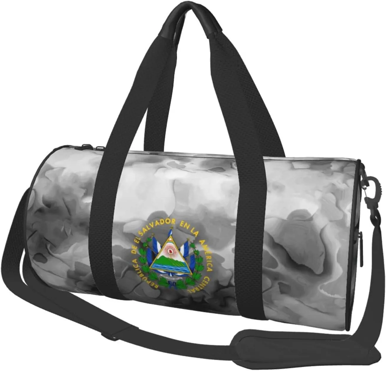 Coat Of Arms Of El Salvador Convertible Garment Bag with Shoulder Strap, Carry on Garment Duffel Bag for Men Women - Rolling Foldable for Travel Luggage Bags (Black)