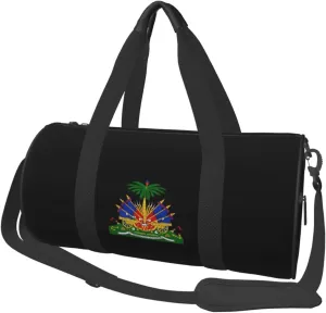 Coat of Arms of Haiti logo Convertible Garment Bag with Shoulder Strap, Carry on Garment Duffel Bag for Men Women - Rolling Foldable for Travel Luggage Bags (Black)