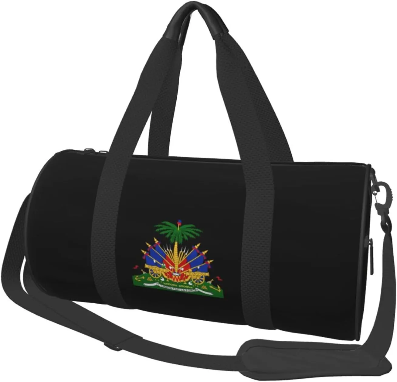 Coat of Arms of Haiti logo Convertible Garment Bag with Shoulder Strap, Carry on Garment Duffel Bag for Men Women - Rolling Foldable for Travel Luggage Bags (Black)