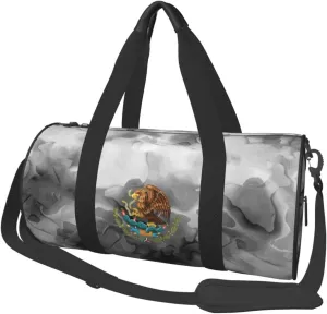 Coat Of Arms Of Mexico Convertible Garment Bag with Shoulder Strap, Carry on Garment Duffel Bag for Men Women - Rolling Foldable for Travel Luggage Bags (Black)