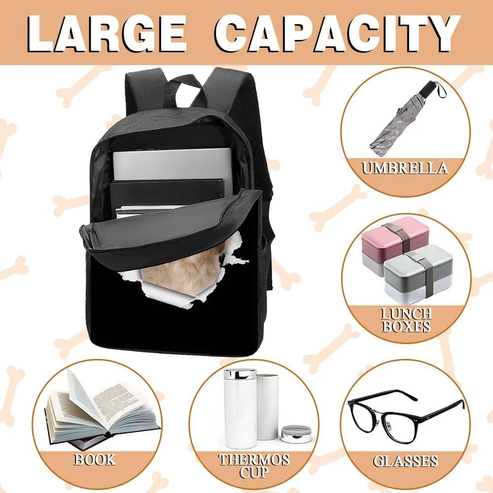 Cocker Backpack Daypack Lovely Dog Print Bookbag Laptop Bag For Work Travel Hiking 17 Inch Black Lightweight Style 1