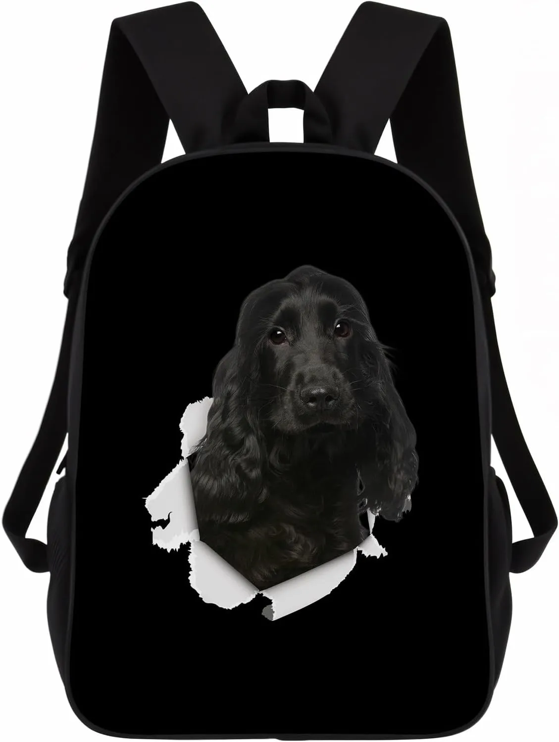 Cocker Backpack Daypack Lovely Dog Print Bookbag Laptop Bag For Work Travel Hiking 17 Inch Black Lightweight Style 2
