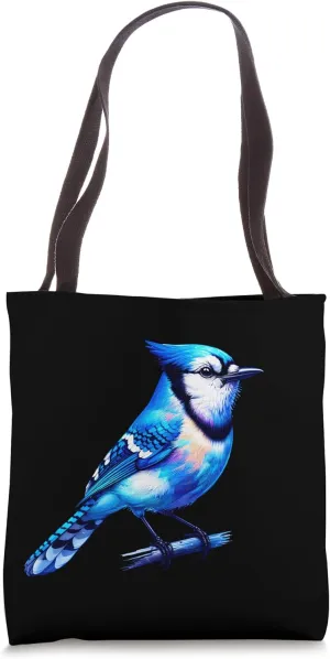 Cool Blue Jay Bird Spirit Animal Illustration Graphic Art Tote Bag