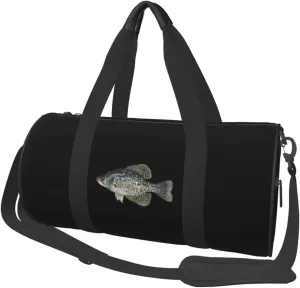 Crappie Fish Convertible Garment Bag with Shoulder Strap, Carry on Garment Duffel Bag for Men Women - Rolling Foldable for Travel Luggage Bags (Black)