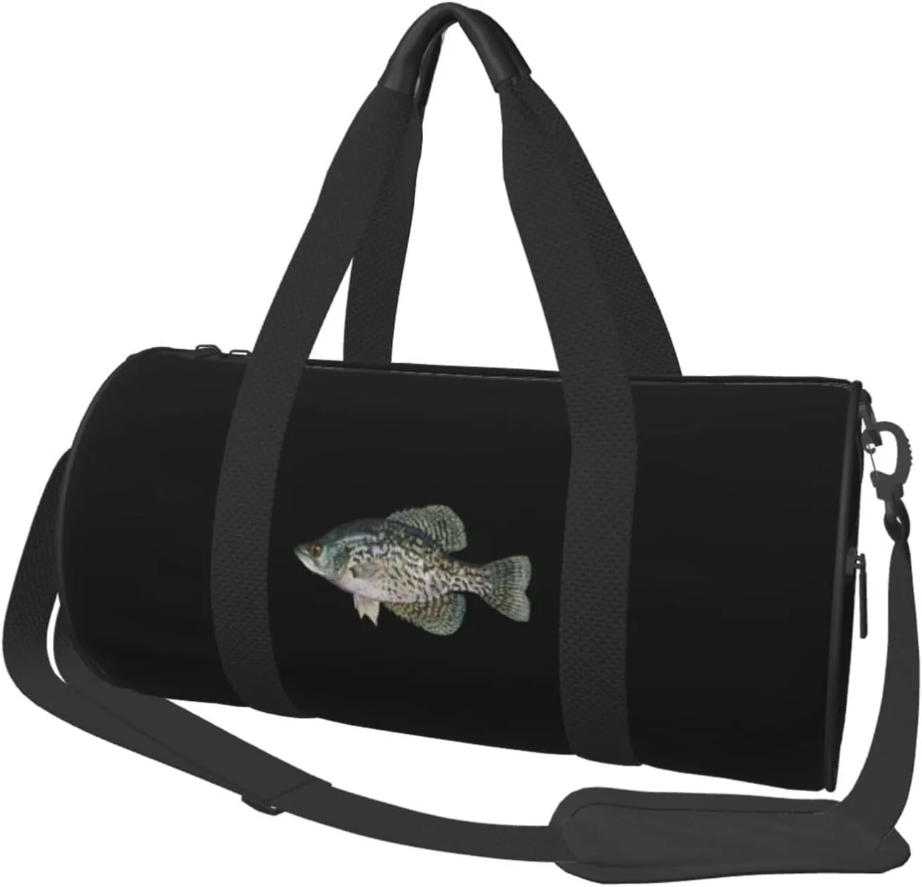 Crappie Fish Convertible Garment Bag with Shoulder Strap, Carry on Garment Duffel Bag for Men Women - Rolling Foldable for Travel Luggage Bags (Black)