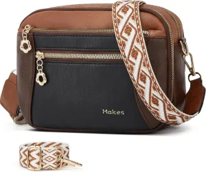 Crossbody Purse for Women Small Crossbody Bags Trendy Vegan Leather with 2 Adjustable Shoulder Straps Mothers Wife Mom Gifts