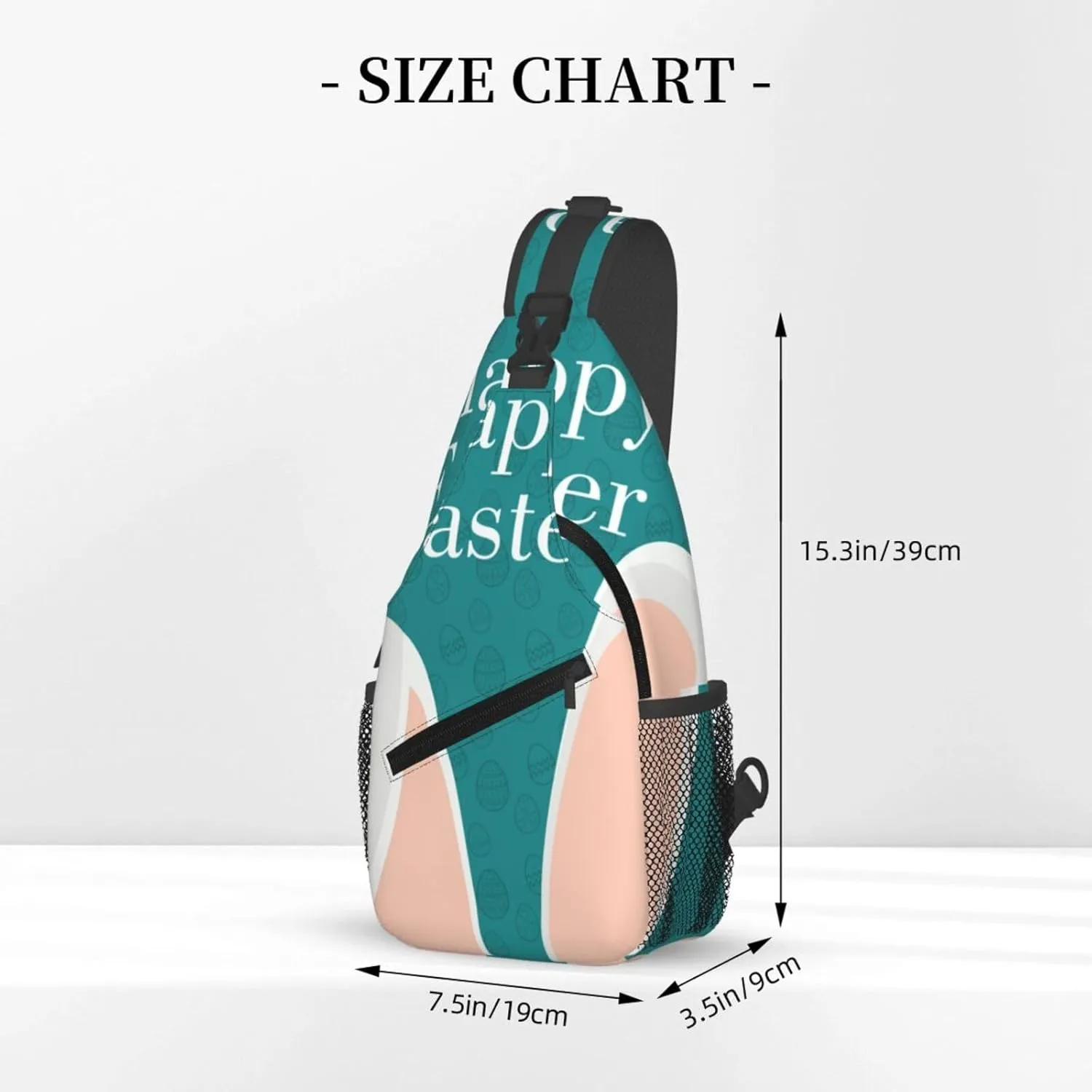 Crossbody Sling Bag for Men Women, Easter Rabbit Ears Sling Backpack Shoulder Chest Bag, Anti Theft Travel Hiking Daypacks