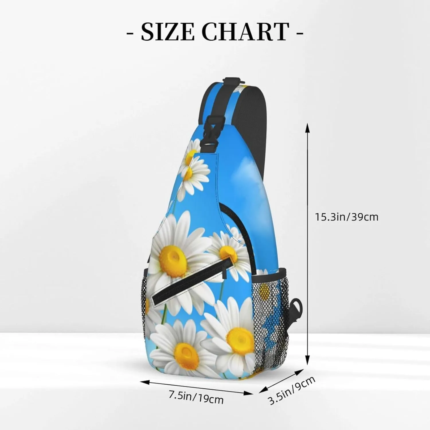 Crossbody Sling Bag for Men Women, Sunflower Blue Sky Sling Backpack Shoulder Chest Bag, Anti Theft Travel Hiking Daypacks