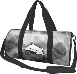 Cute Bongo Cat Convertible Garment Bag with Shoulder Strap, Carry on Garment Duffel Bag for Men Women - Rolling Foldable for Travel Luggage Bags (Black)