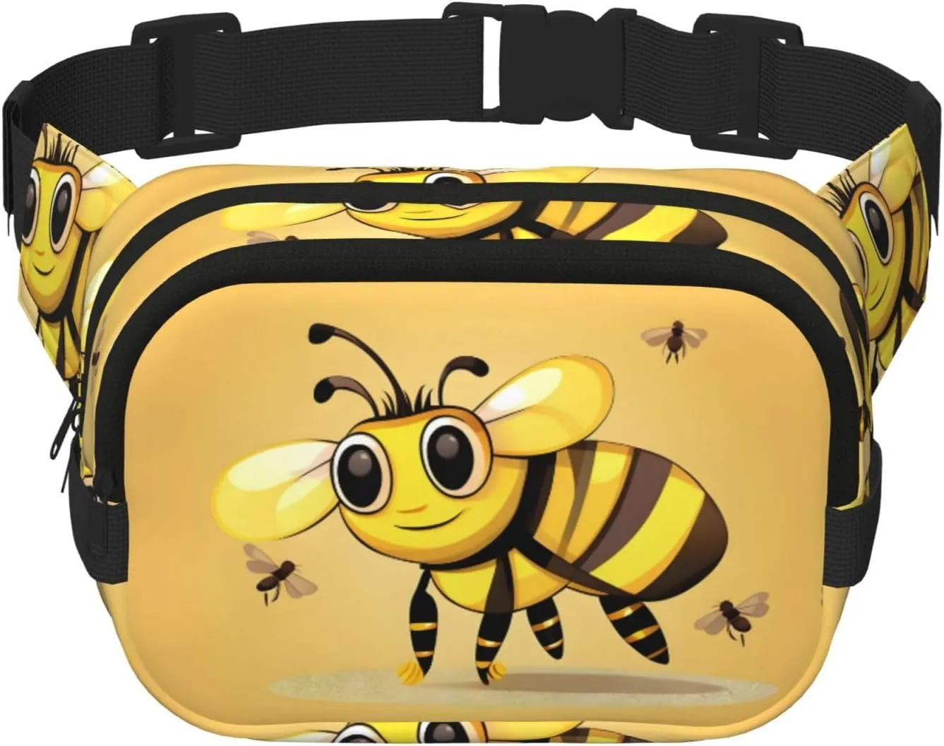 Cute Cartoon Bee print Womens Fanny Pack Everyday Hip Pouch Waist Bag for Travel Outdoor Running Hunting for Adult