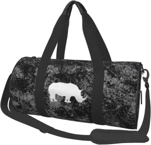 Cute Rhino Convertible Garment Bag with Shoulder Strap, Carry on Garment Duffel Bag for Men Women - Rolling Foldable for Travel Luggage Bags (Black)