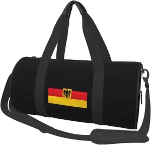 Deutschland Flag Convertible Garment Bag with Shoulder Strap, Carry on Garment Duffel Bag for Men Women - Rolling Foldable for Travel Luggage Bags (Black)