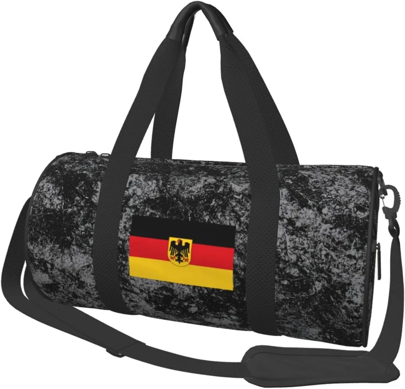 Deutschland Flag Convertible Garment Bag with Shoulder Strap, Carry on Garment Duffel Bag for Men Women - Rolling Foldable for Travel Luggage Bags (Black)