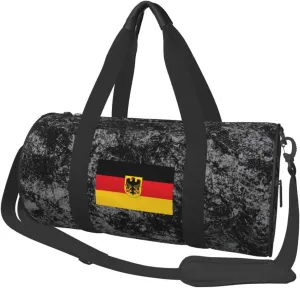 Deutschland Flag Convertible Garment Bag with Shoulder Strap, Carry on Garment Duffel Bag for Men Women - Rolling Foldable for Travel Luggage Bags (Black)