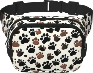 Dog Paw Prints print Womens Fanny Pack Everyday Hip Pouch Waist Bag for Travel Outdoor Running Hunting for Adult