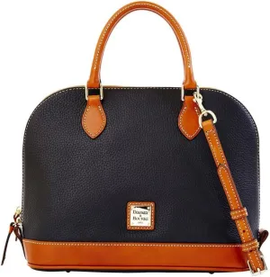 Dooney & Bourke Women's Zip Zip Satchel in Pebble Grain Leather, Large Handbag with Adjustable & Detachable Shoulder Strap