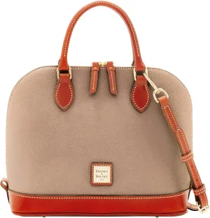 Dooney & Bourke Women's Zip Zip Satchel in Pebble Grain Leather, Large Handbag with Adjustable & Detachable Shoulder Strap