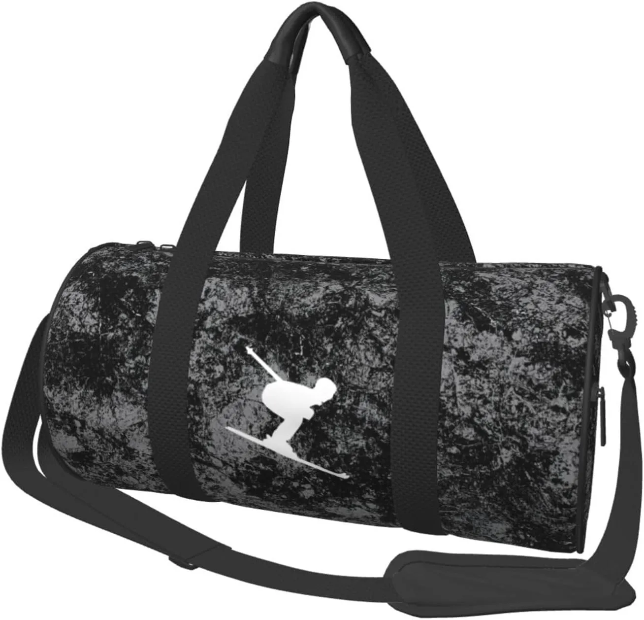 Downhill skiing Convertible Garment Bag with Shoulder Strap, Carry on Garment Duffel Bag for Men Women - Rolling Foldable for Travel Luggage Bags (Black)