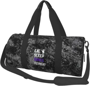 Eat Sleep Dance Repeat Convertible Garment Bag with Shoulder Strap, Carry on Garment Duffel Bag for Men Women - Rolling Foldable for Travel Luggage Bags (Black)