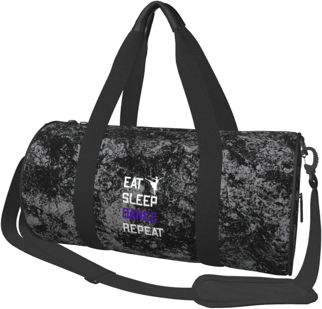 Eat Sleep Dance Repeat Convertible Garment Bag with Shoulder Strap, Carry on Garment Duffel Bag for Men Women - Rolling Foldable for Travel Luggage Bags (Black)