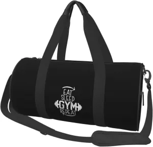Eat Sleep Gymnastics Repeat Convertible Garment Bag with Shoulder Strap, Carry on Garment Duffel Bag for Men Women - Rolling Foldable for Travel Luggage Bags (Black)