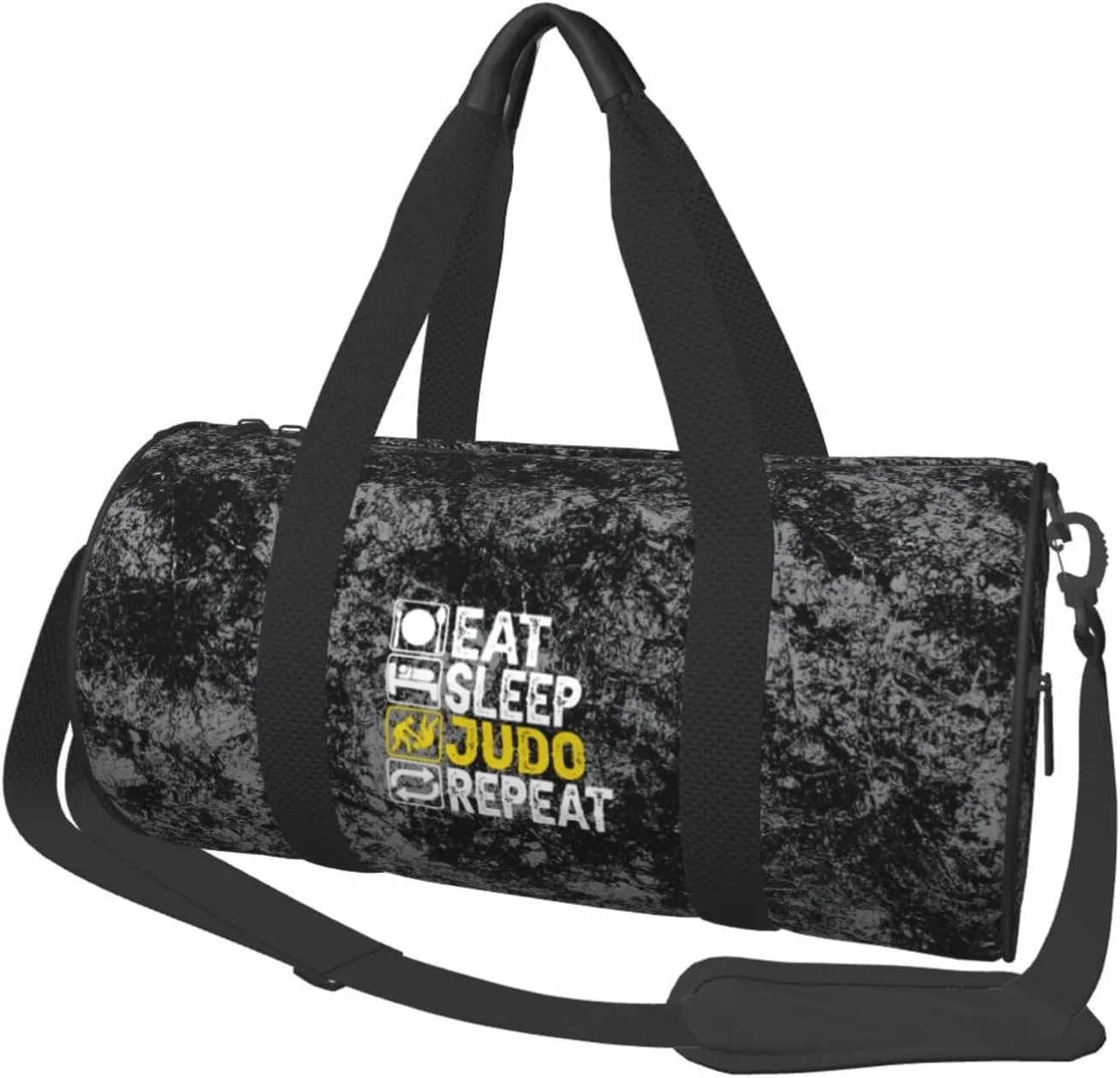 Eat Sleep Judo Repeat Convertible Garment Bag with Shoulder Strap, Carry on Garment Duffel Bag for Men Women - Rolling Foldable for Travel Luggage Bags (Black)