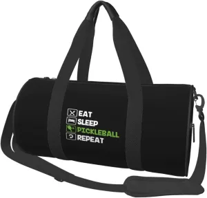 Eat Sleep Pickleball Repeat Convertible Garment Bag with Shoulder Strap, Carry on Garment Duffel Bag for Men Women - Rolling Foldable for Travel Luggage Bags (Black)
