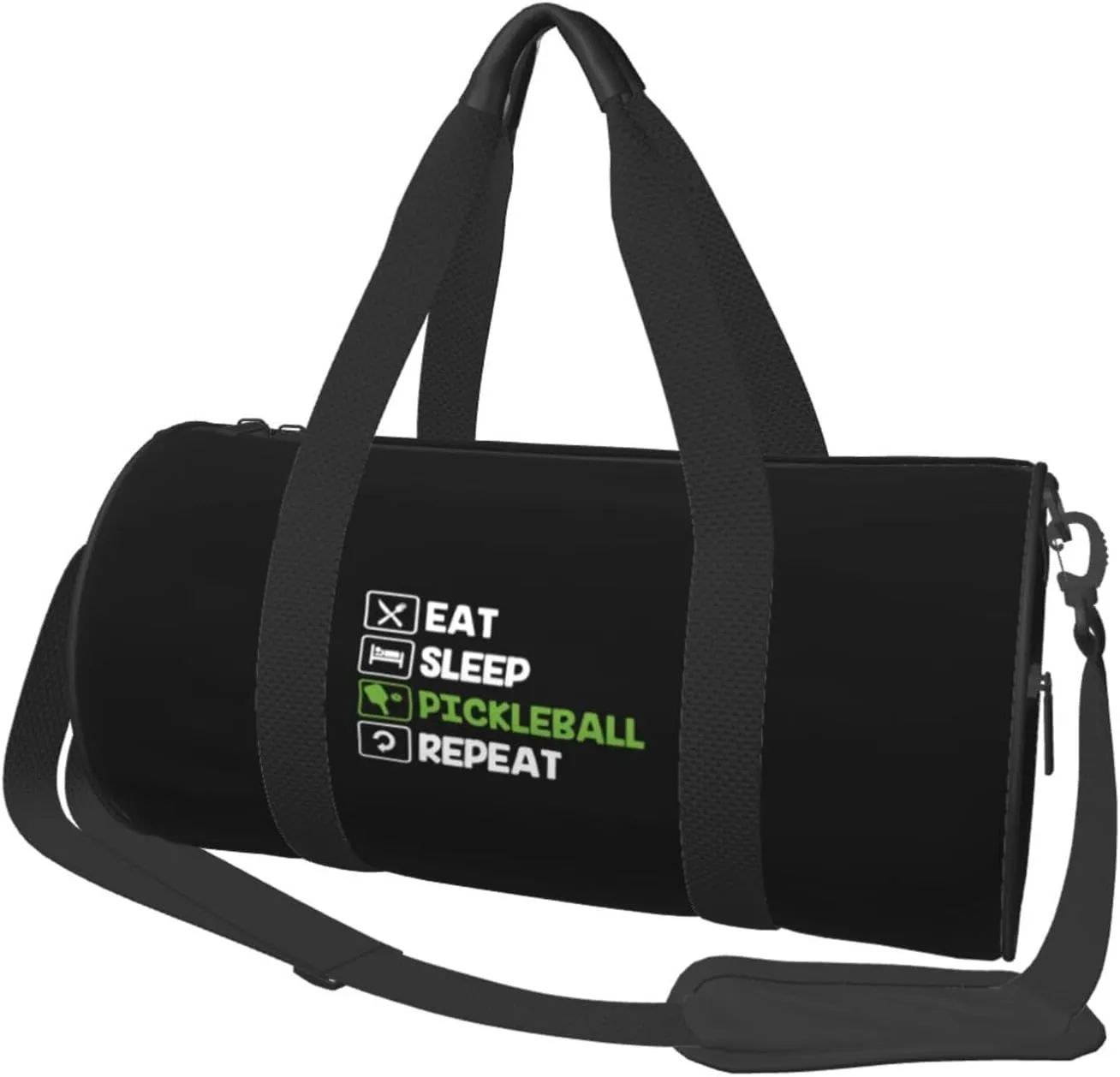 Eat Sleep Pickleball Repeat Convertible Garment Bag with Shoulder Strap, Carry on Garment Duffel Bag for Men Women - Rolling Foldable for Travel Luggage Bags (Black)