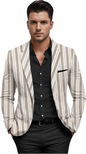 Elina fashion Men's Terry Rayon Spread Collar Jacket Suit Blazer for Christmas Party