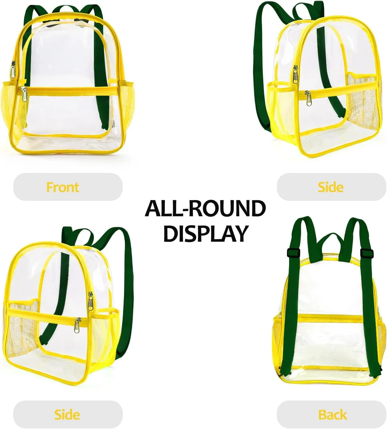 emissary Clear Mini Backpack Stadium Approved, Clear Small Transparent Backpacks For School, 12x12x6 Clear Stadium Bag For Concerts Work Festival Security Travel Sporting Events