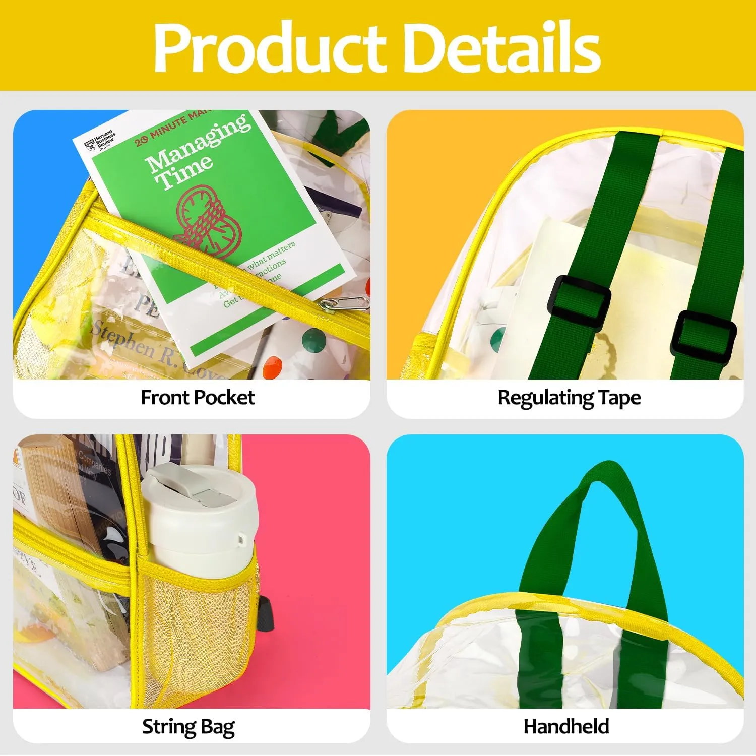 emissary Clear Mini Backpack Stadium Approved, Clear Small Transparent Backpacks For School, 12x12x6 Clear Stadium Bag For Concerts Work Festival Security Travel Sporting Events
