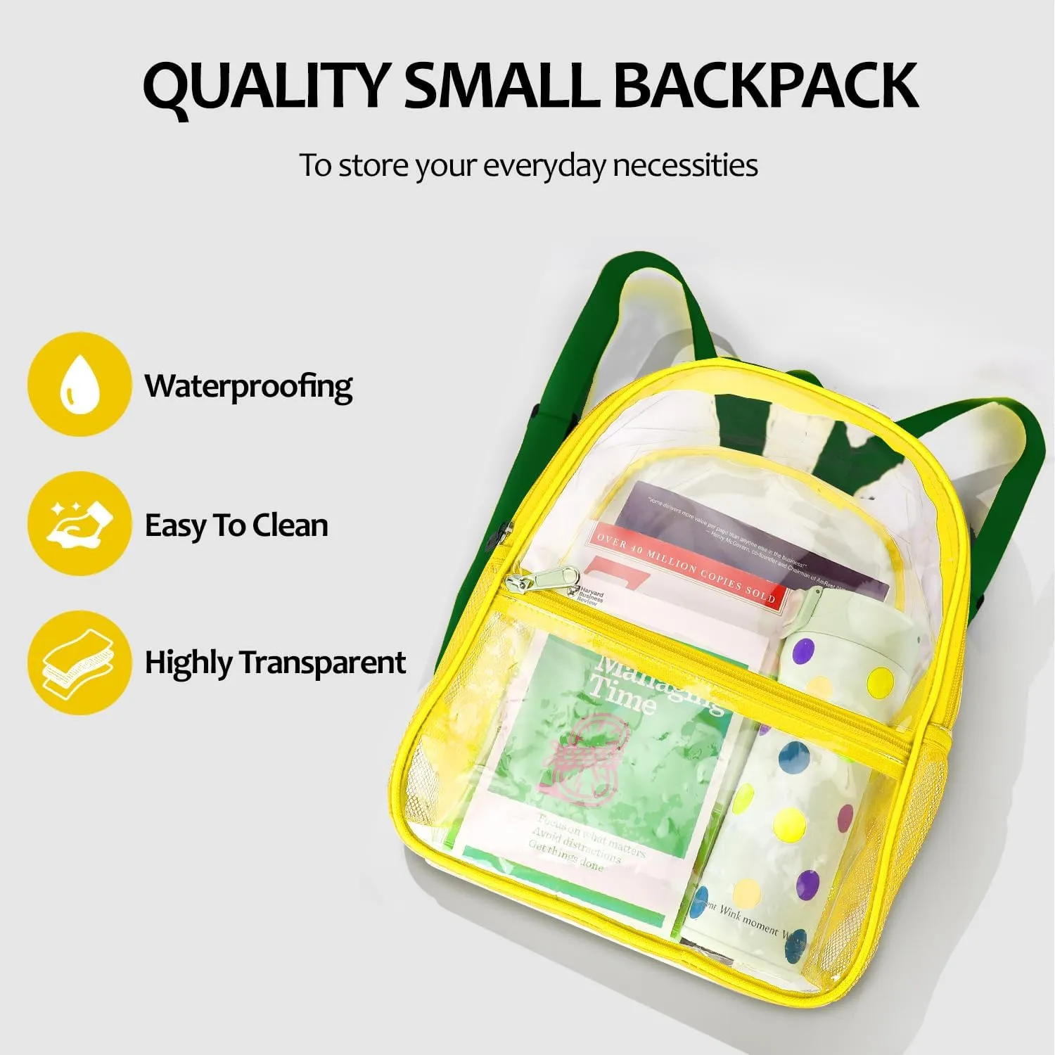 emissary Clear Mini Backpack Stadium Approved, Clear Small Transparent Backpacks For School, 12x12x6 Clear Stadium Bag For Concerts Work Festival Security Travel Sporting Events