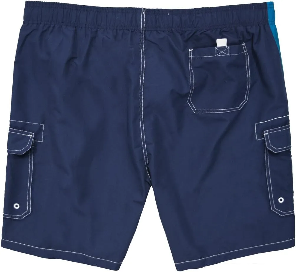 Falcon Bay Big Men's Cargo Swim Trunks - Tropical Print