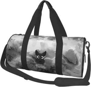 Feig Scottie Dog Scottish Terrier Convertible Garment Bag with Shoulder Strap, Carry on Garment Duffel Bag for Men Women - Rolling Foldable for Travel Luggage Bags (Black)