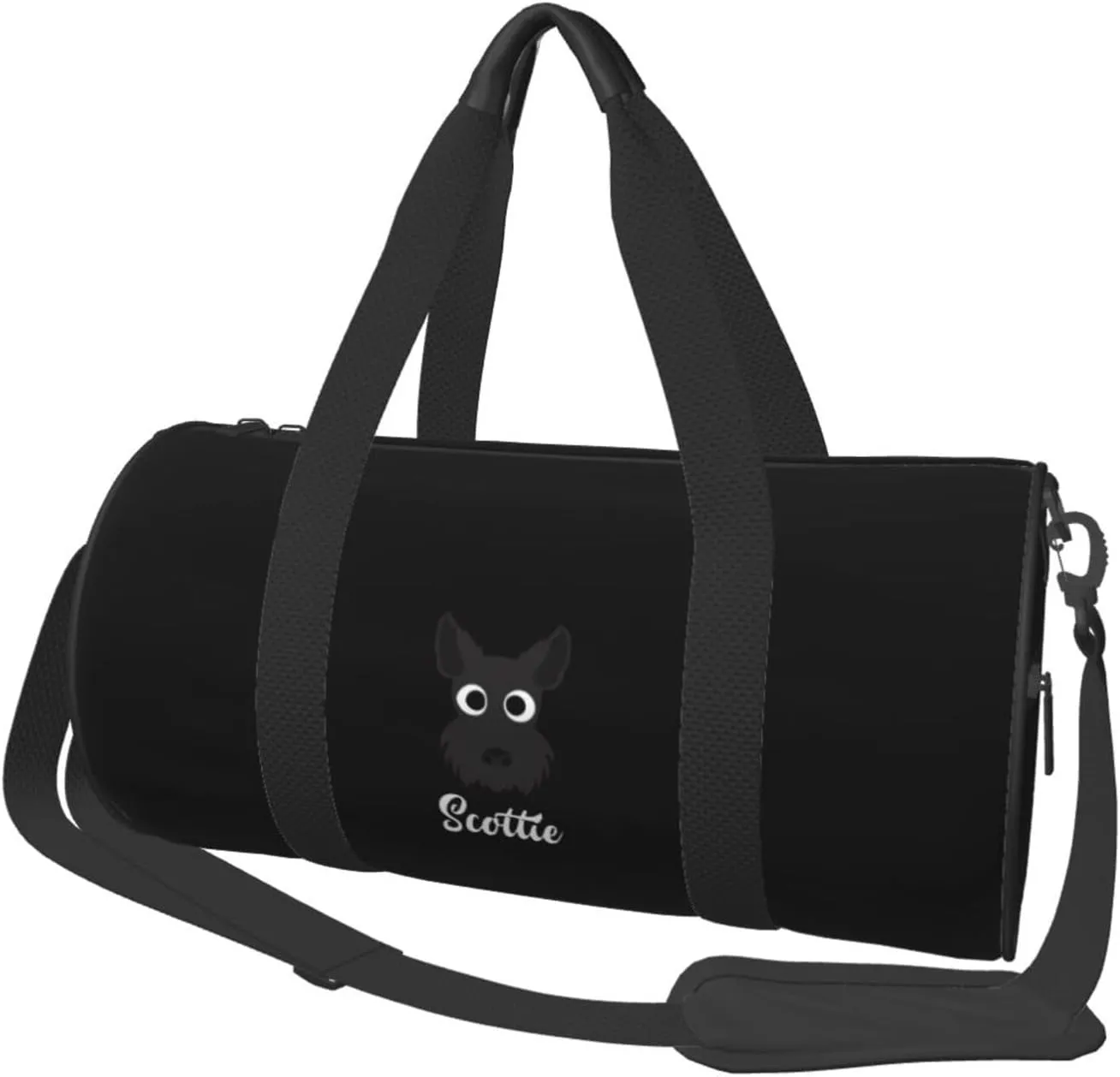 Feig Scottie Dog Scottish Terrier Convertible Garment Bag with Shoulder Strap, Carry on Garment Duffel Bag for Men Women - Rolling Foldable for Travel Luggage Bags (Black)
