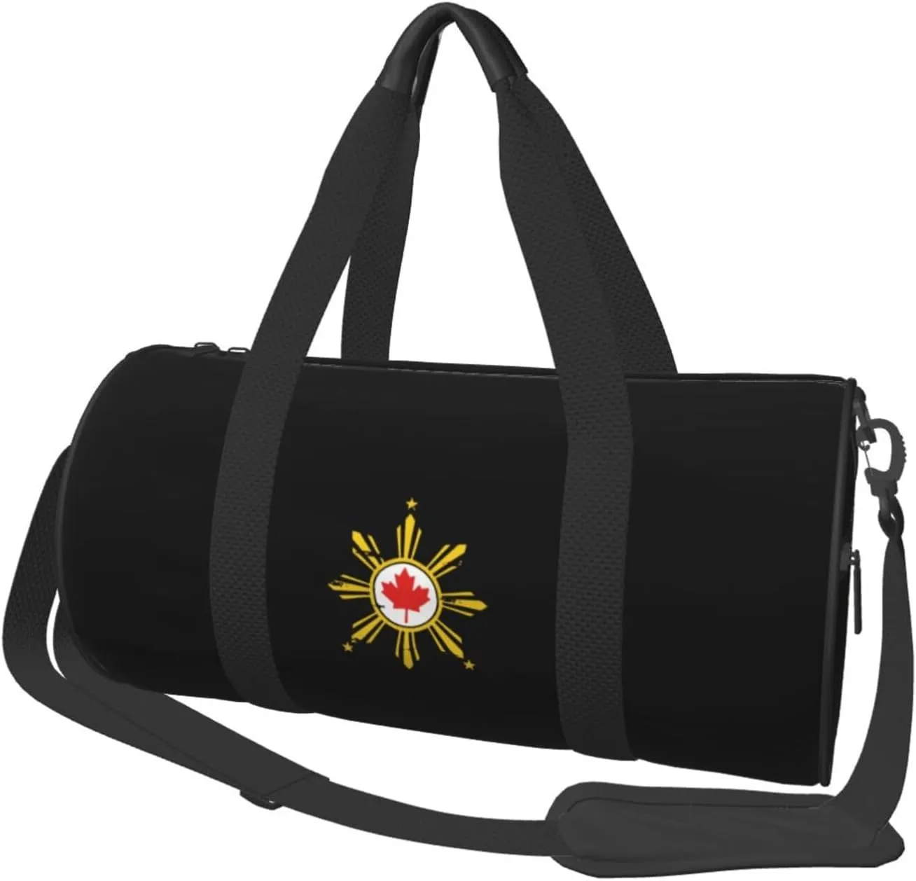 Filipino Canadian Flag Convertible Garment Bag with Shoulder Strap, Carry on Garment Duffel Bag for Men Women - Rolling Foldable for Travel Luggage Bags (Black)