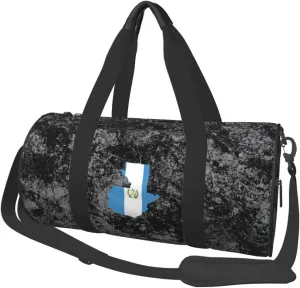 Flag Map of Guatemala Convertible Garment Bag with Shoulder Strap, Carry on Garment Duffel Bag for Men Women - Rolling Foldable for Travel Luggage Bags (Black)