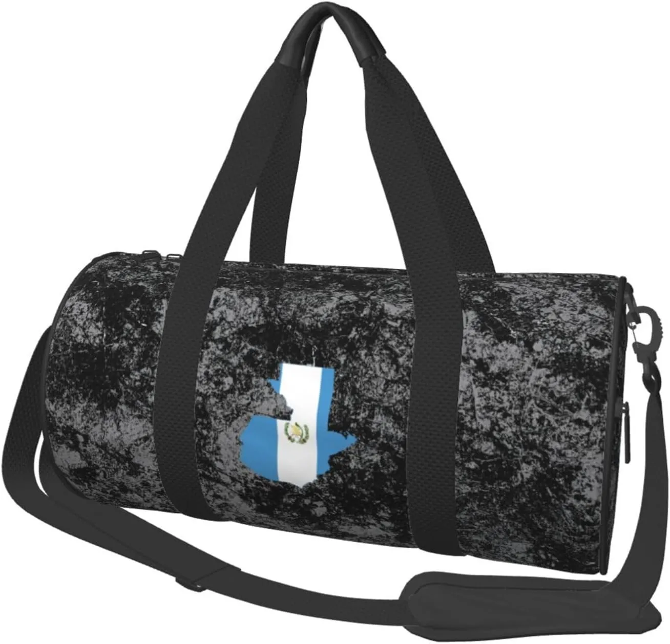 Flag Map of Guatemala Convertible Garment Bag with Shoulder Strap, Carry on Garment Duffel Bag for Men Women - Rolling Foldable for Travel Luggage Bags (Black)