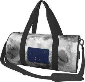 Flag of Alaska Convertible Garment Bag with Shoulder Strap, Carry on Garment Duffel Bag for Men Women - Rolling Foldable for Travel Luggage Bags (Black)