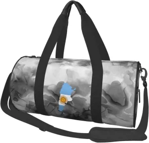 Flag of Argentina Convertible Garment Bag with Shoulder Strap, Carry on Garment Duffel Bag for Men Women - Rolling Foldable for Travel Luggage Bags (Black)